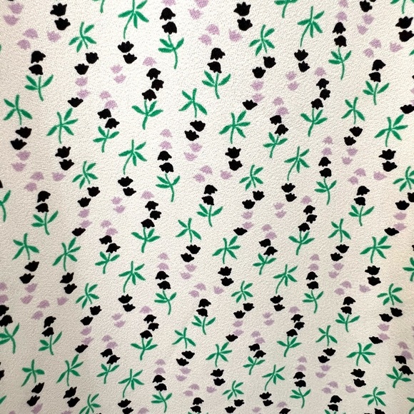 Ann Taylor Green Purple Floral Print Blouse Short Sleeve Casual Classic Top SP - Picture 7 of 7